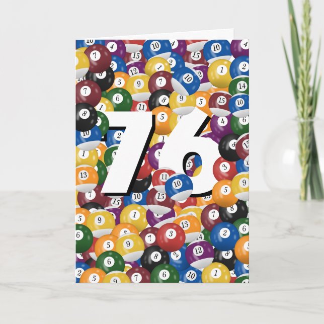 76th Birthday Billiard Balls  Card (Front)