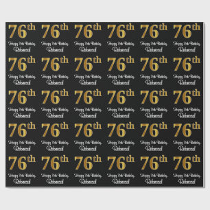 76th Birthday: Elegant Luxurious Faux Gold Look # Wrapping Paper