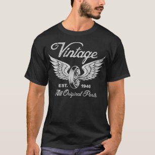 76th Birthday Est 1946 Gift Vintage Motorcycle T-Shirt