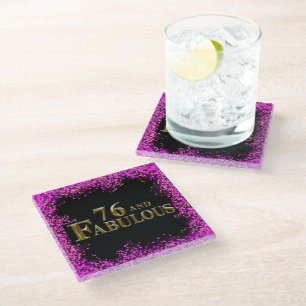 76th Birthday  Glass Coaster