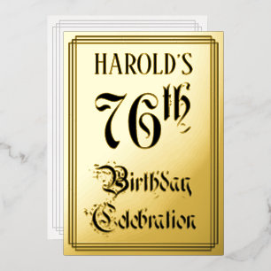 76th Birthday Party — Elegant Script + Custom Name