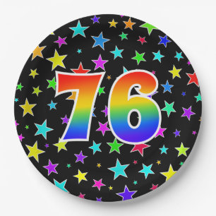 76th Event: Bold, Fun, Colourful Rainbow 76 Paper Plate