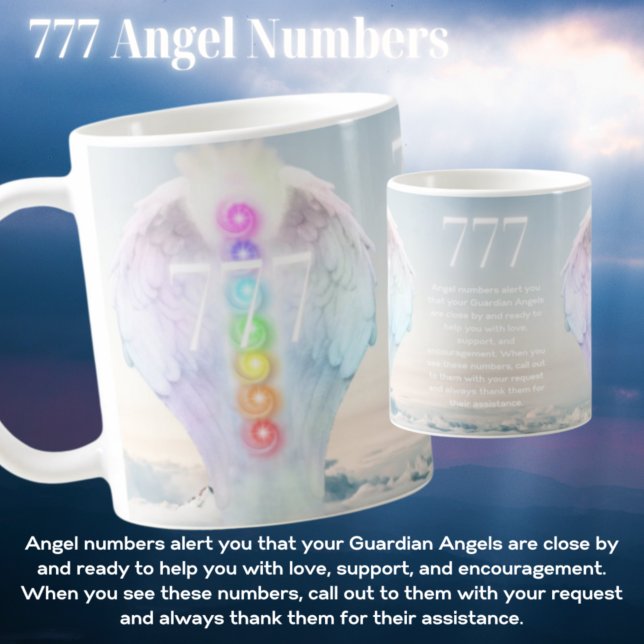 777 Angel Numbers Chakra Angels Wings Mug (Creator Uploaded)
