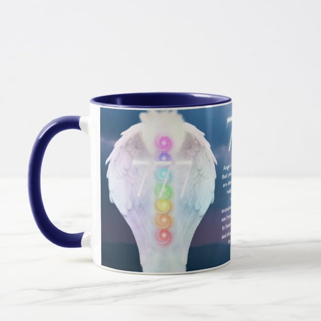 777 Angel Numbers Chakra Angels Wings Mug (Left)