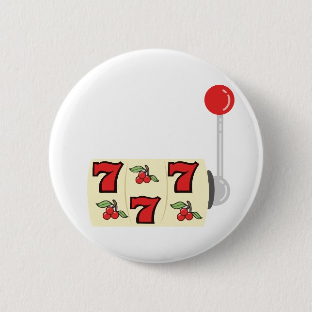 777 Jackpot 6 Cm Round Badge (Front)