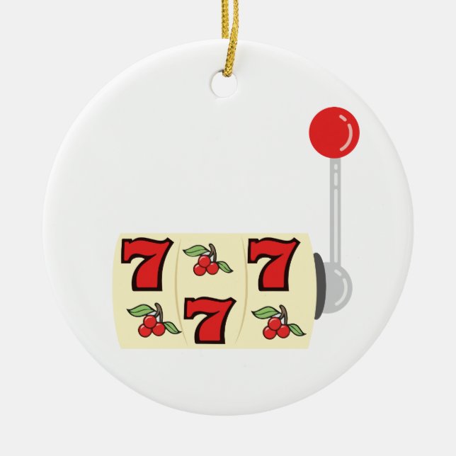 777 Jackpot Ceramic Ornament (Front)