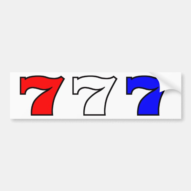 777 red white and blue bumper sticker (Front)