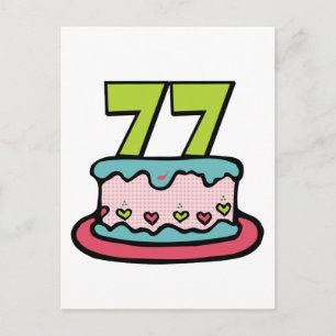 77 Year Old Birthday Cake Postcard