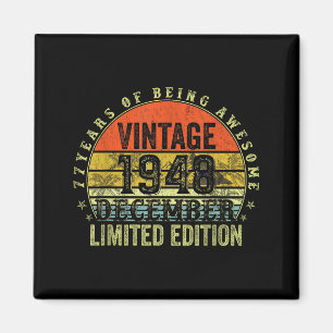 77 Year Old Birthday Gifts For Men December 1948 7 Magnet