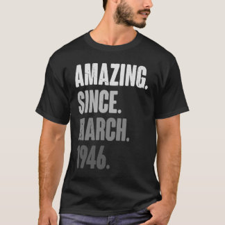 77 Years Old Vintage 1946 March Birthday 77th Deco T-Shirt