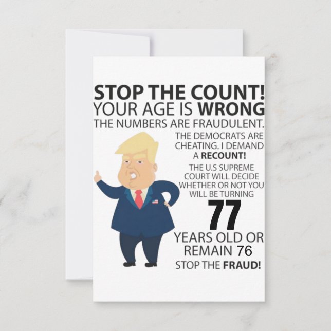 77 Years Trump Happy Birthday Present Funny (Front)