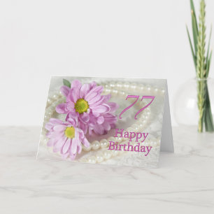 77th Birthday card with daisies