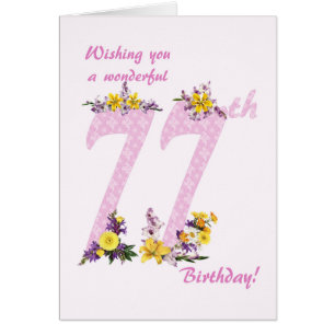 77th Birthday Flower Decorated Numbers