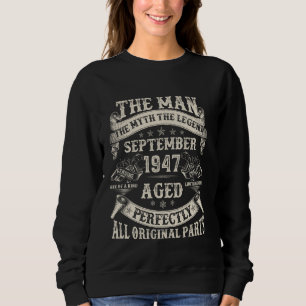 77th Birthday Gifts For Men 77 Year Old Bday Septe Sweatshirt
