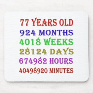 77th Birthday Milestones Mouse Pad