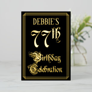 77th Birthday Party — Fancy Script & Custom Name