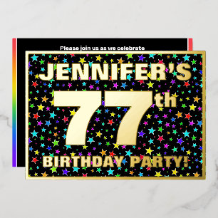 77th Birthday Party — Fun, Colourful Stars Pattern