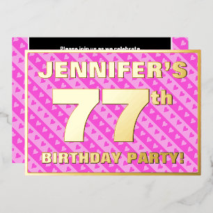 77th Birthday Party — Fun Pink Hearts and Stripes