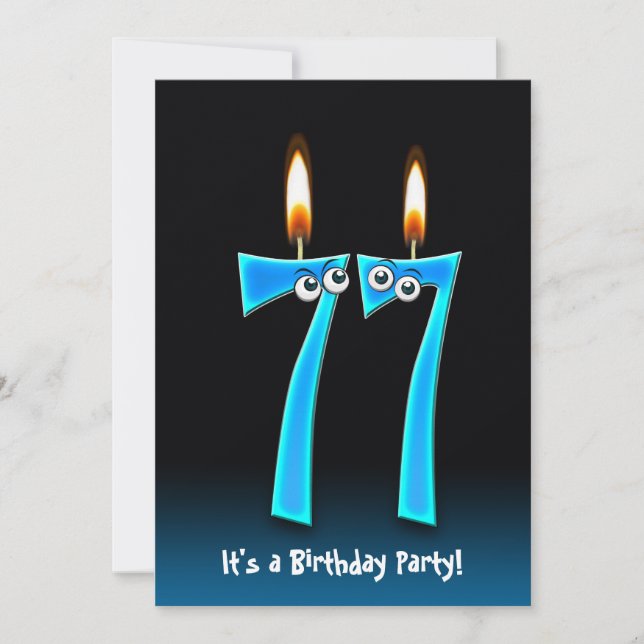 77th Birthday Party Invite (Front)