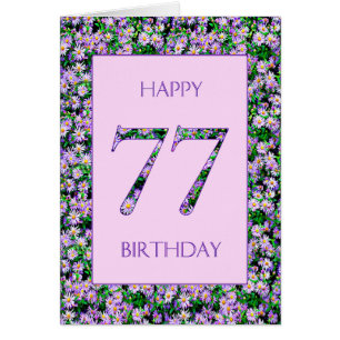 77th Birthday Purple Daisies