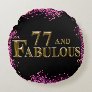77th Birthday Round Cushion