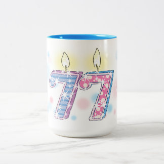 77th Birthday Two-Tone Coffee Mug