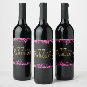 77th Birthday Wine Label