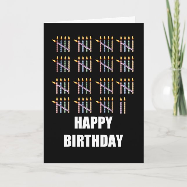 77th Birthday with Candles Card (Front)