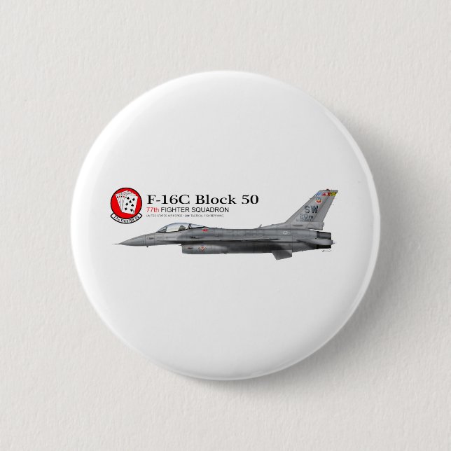 77th Fighter Squadron 6 Cm Round Badge (Front)