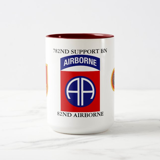 782ND SUPPORT BATTALION 82ND AIRBORNE Two-Tone COFFEE MUG (Center)