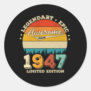 78 Year Old Bday 1947 Awesome 78th Birthday Gift Classic Round Sticker