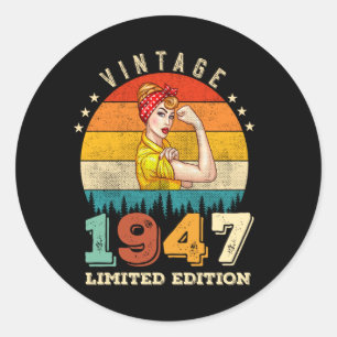 78 Year Old Bday 1947 Vintage 78th Birthday Women Classic Round Sticker