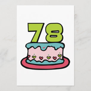 78 Year Old Birthday Cake Card