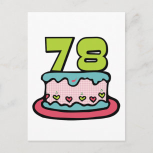 78 Year Old Birthday Cake Postcard