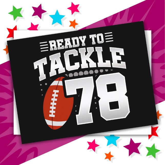 78 Year Old Tackle Football Party 78th Birthday Postcard (Creator Uploaded)