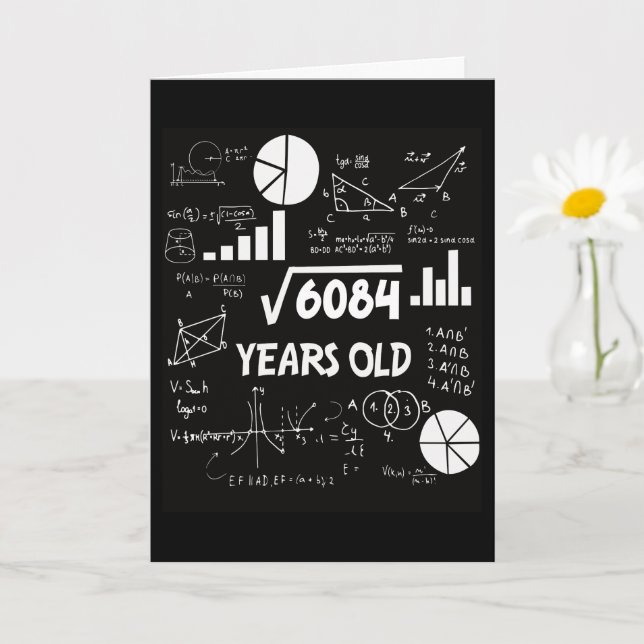 78 Years Old Bday Math Teacher 78th Birthday Gift Card (Small Plant)