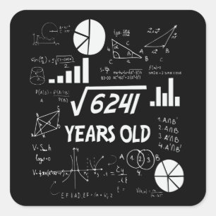 78 Years Old Bday Math Teacher 78th Birthday Gift Square Sticker