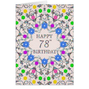 78th Birthday Abstract Flowers 