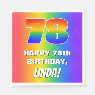 78th Birthday: Colourful, Fun Rainbow Pattern # 78 Napkin