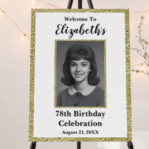 78th Birthday Custom Photo Welcome Sign