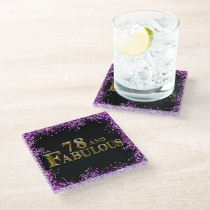 78th Birthday  Glass Coaster
