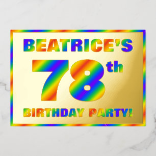78th Birthday Party — Fun, Rainbow Spectrum “78”