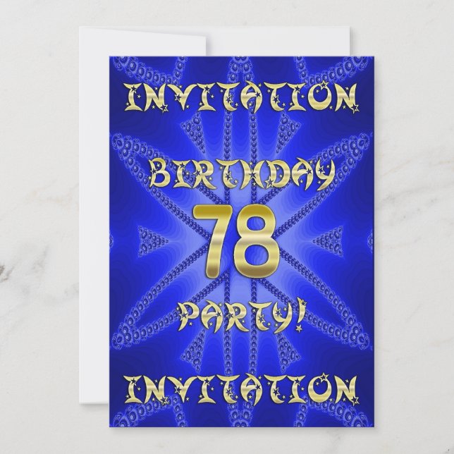 78th Birthday party invitation (Front)