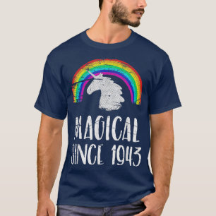 78th birthday, vintage unicorn, Magical since 1943 T-Shirt
