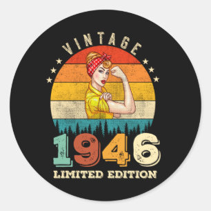79 Year Old Bday 1946 Vintage 79th Birthday Women Classic Round Sticker