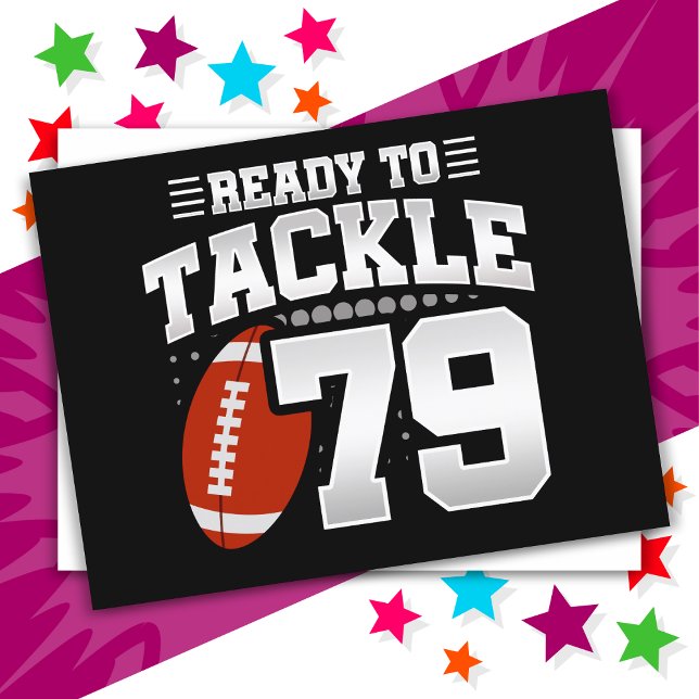 79 Year Old Tackle Football Party 79th Birthday Postcard (Creator Uploaded)