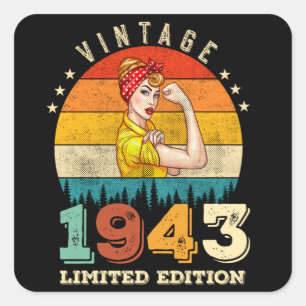 79 Year Old Women Bday 1943 Vintage 79th Birthday Square Sticker