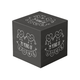 79th Anniversary Gift Chalk Hearts Cube