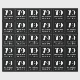 79th Birthday - Art Deco Inspired Look "79", Name Wrapping Paper