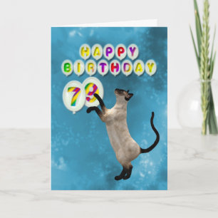 79th Birthday card with siamese cats